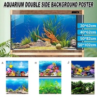 Aquarium Background Fish Tank Wallpaper Double Sided Decoration Sticker Paper - A-50cmx102cm