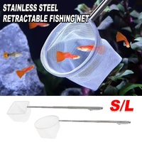 Retractable Fish Net for Fish Tank Pocket Fishing Net with Handle Aquarium Tools - Square-S
