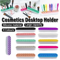 Silicone Makeup Organizer Cosmetic Storage Box Lipstick Brush Holder Desktop Box - Yellow