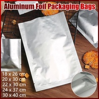 Silver Open Top Aluminum Foil Packaging Bags Heat Seal Vacuum Food Pouches - 22X30CM