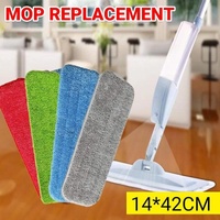 Replacement Microfiber Flat Mop Head Refill Floor Cleaning Pads Absorbent Cloths - Red