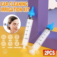 2PCS Ear Cleaning Irrigation Kit Safe Water Flushing Ear Wax Removal Syringe