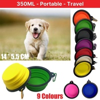 Collapsible Silicone Pet Bowl for Cat Dog Portable Food and Water Feeder - Yellow
