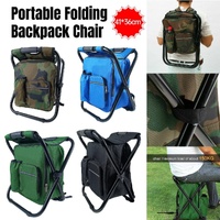 Portable Outdoor Folding Chair Oxford Small Stool for Fishing Camping Hiking - Green