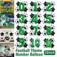 32 Inch Green Soccer Balloons 5 Pieces Set World Cup Birthday Party Decoration - 4