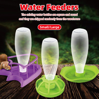 Reptile Water Bowl with Bottle for Lizard Gecko Snake Inverted Bottle Dispenser - Green Round L