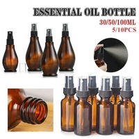 30-100Ml Amber Glass Essential Oil Spray Roller Bottles Mist Sprayer Containers - Upgrade 30 ML 10PCS