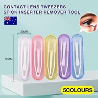 Contact Lens Tweezers Stick Inserter Remover Tool Kit Tip Storage Case Box Set - Purple