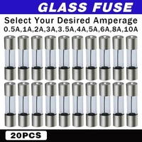 20Pcs M205 Glass Fuse 5Mm X 20Mm Slow Blow 250V / Select From 0.5A To 10A  Amp - 20PCS F3A