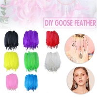 50X Craft Feathers Goose Feather Diy Art Party Decoration Wedding Dream Catcher - Black