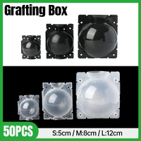 50pcs Plant Rooting Device High Pressure Grafting Box for Seedling Branch Garden - Black M-50PCS