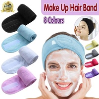 8-Colours Wrap Head Band Hairband Hair Band Adjustable Facial Make Up Face Wash Au - Rose Red