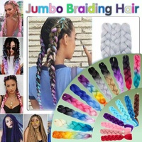 Coloured Jumbo Braiding Hair Extensions Braids Twist Hight Temperature Kanekalon - 1#