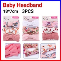3PCS Soft Headband Wrap Set with Top Knot Single Bow Turban Style Hairbands - #3