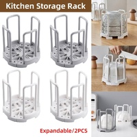2pcs Kitchen Dish Drying Rack with Drainage Storage Cup Holder Organizer Stand - White