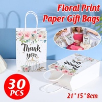 30pcs Printed Gift Bags Holiday Packaging Tote Gift Bags for Christmas Party