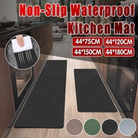 44x75cm Non-Slip Waterproof Kitchen Door Mat Floor Rug Carpet Anti-Oil Easy Clean - Blue