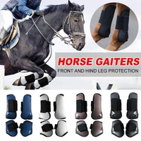 4pcs Show Jumping Horse Leg Warmers Gaiters for Joint Protection Equine Gear - Brown