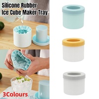 Silicone Ice Cube Tray Mould Ice Box Compartment Bucket for Easy Ice Making - Gray