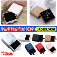 Jewellery Gift Box Necklace Ring Bracelet Bangle Earring Cardboard Box 5*5*3.5cm - White