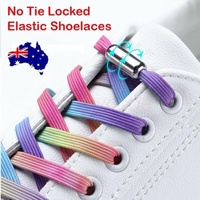 No Tie Locked Elastic Shoelace Shoe Lace Lazy Laces Sneakers Sports - NO.3 Rainbow