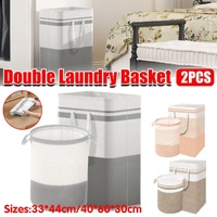 Foldable Laundry Basket Wall Mounted Clothes Storage Basket Household Organizer - Grey