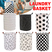 Foldable Laundry Basket Dirty Clothes Hamper Toy Storage Organizer Storage Bin - English Letters