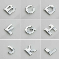 A-Z Alphabet Letters Car Sticker Self Adhesive Auto Badge Emblem 3D Chrome Good - Red L