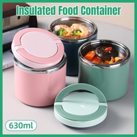 Stainless Steel Insulated Lunch Box Bento Box Thermal Food Container Breakfast - Green