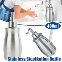 304 Household Stainless Steel Liquid Soap Lotion Shampoo Dispenser Bottle 400ML