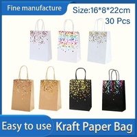 30PCS Kraft Paper Gift Bags Small Love Candy Bags Gold Foil Wedding Party Favors - Black-Gold Foil