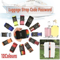 Luggage Strap Code Password Travel Suitcase Secure Lock Safe Nylon Packing Belt - Rose Red