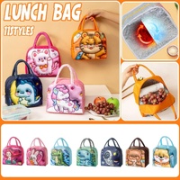 Cute 3D Cartoon Insulated Lunch Bag Oxford Fabric Bento Tote for School Use - Rose Kitten