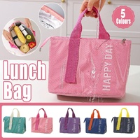 Large Capacity Lunch Bag Outdoor Picnic Aluminum Foil Portable Thermal Bag - Pink