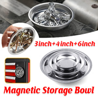 3 4 6 Inch Magnetic Parts Tray Set Stainless Steel Tool Bowl Organizer Holder