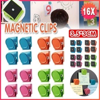 16 Magnetic Clips Fridge Strong Magnet Metal Clamp Note Photo Hanger Holder Hook