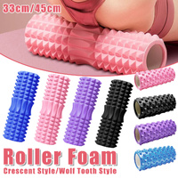 High Density EVA Foam Roller Yoga Massage Stick for Fitness - Crescent Style Blue-33cm
