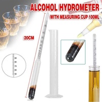 Alcohol Meter Hydrometer 0-100 Percent with 100ml Measuring Cup for Distilling