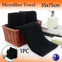 Black Cotton Towel 35x75cm Soft Thick Absorbent Bath Gym Travel Use