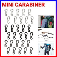 10X Mini Alloy Carabiner Keychain Durable Snap Spring Clip Hook - Silver