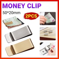 Clip Note Business Card Holder Stainless Steel Mens Wallet Metal - Silver
