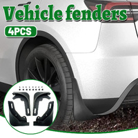 4PCS Universal Soft Rubber Fender Flares Wheel Arch Guard No Drill Car Accessories