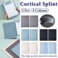 2pcs Leather Clipboard Conference File Holder Hotel Menu Pad Durable Board Clip - Black