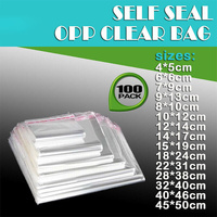 100Pcs Self-Adhesive Clear Opp Cellophane Bags with Air Hole - 45*50+4cm