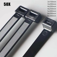 50X Cable Ties Zip Ties Nylon Uv Stabilised Black Cable Tie - 10*500mm White