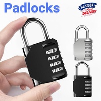 4 Digit Combination Padlock Waterproof Outdoor Number Lock for Gate Locker Toolbox - Black