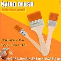3Pack Art Brushes Flat Paint Set Drawing Painting Wooden Handle Craft