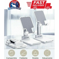 Foldable Adjustable Universal Desk Stand Holder For Mobile Phone Tablet Portable - Black