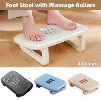 Ergonomic Office Footrest Adjustable Under Desk Stool Anti Fatigue Foot Support - Khaki
