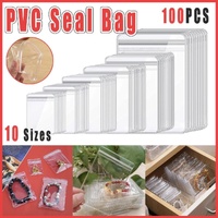 100pcs PVC Self-Sealing Jewelry Bags Anti-Oxidation Storage Dustproof Bags - 11*11cm